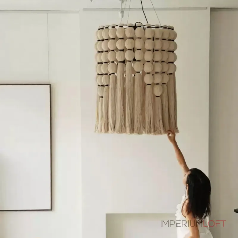 Люстра Macrame Halo с плафоном из ниток Люстра Macrame Halo с плафоном из ниток