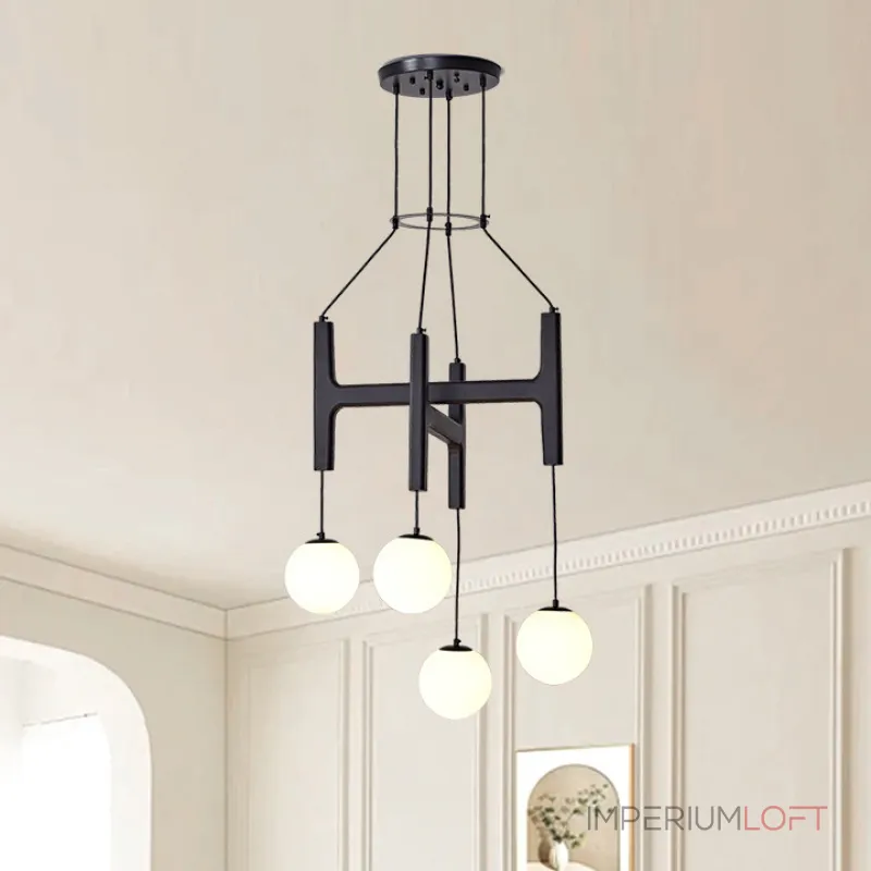 Люстра Sphere Hanger Black P4 с необычным подвесами
