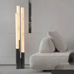 Торшер Trio Aura Black имитация мрамора в урбанистическом стиле