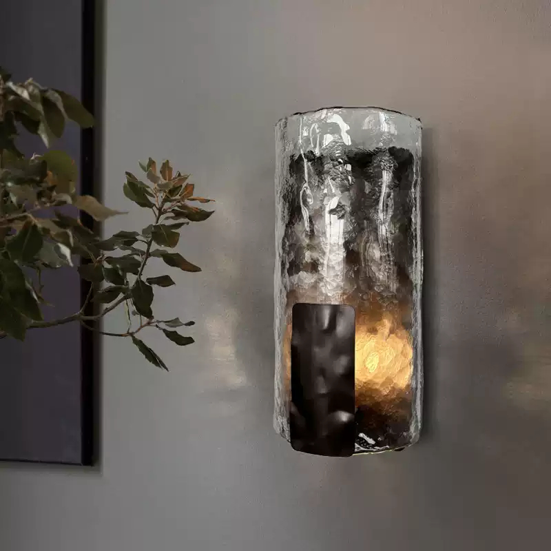 Настенный светильник Frosted Ray Bronze с фактурным плафоном