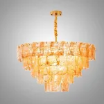 Подвесная люстра PETAL GLASS Gold D80 со стеклянными плафонами от Vinsa