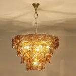 Подвесная люстра PETAL GLASS Gold D60 со стеклянными плафонами от Vinsa