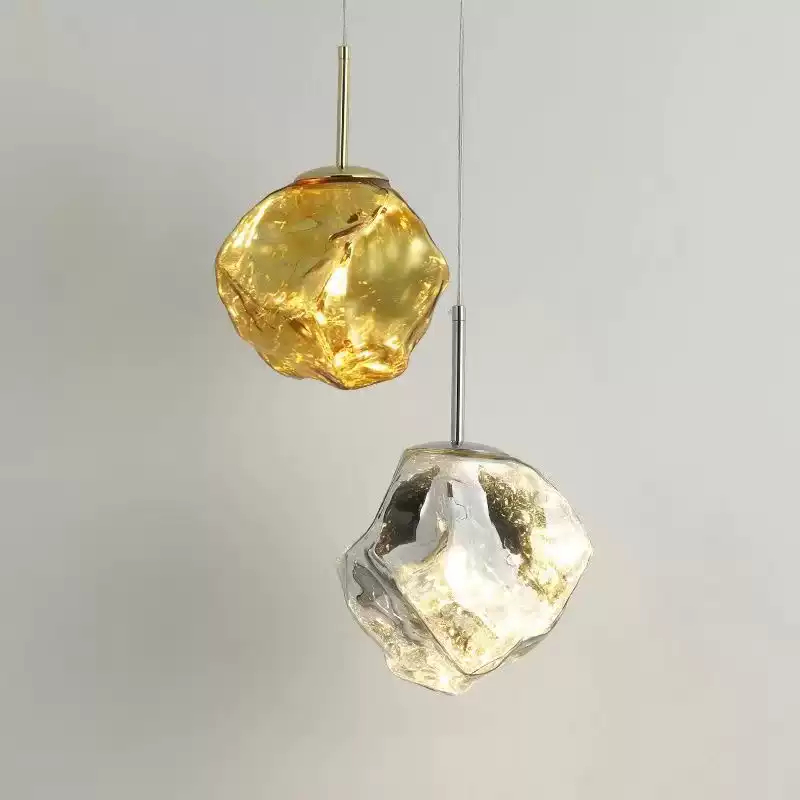 Подвесной светильник Ice Light D15 Silver с природной фактурой от VINSA