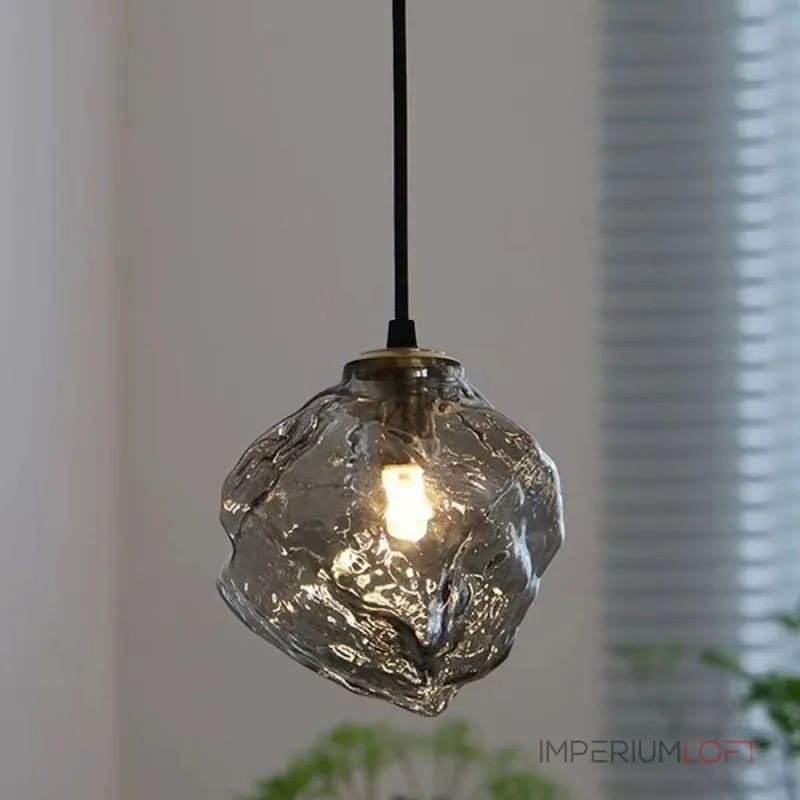 Подвесной светильник Ice Light D15 Black с природной фактурой от VINSA