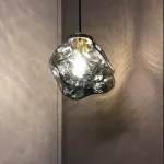 Подвесной светильник Ice Light D15 Black с природной фактурой от VINSA