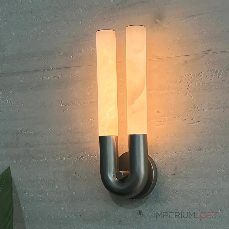 Настенный светильник Sleek Grip B Nickel с мраморными плафонами от Vinsa
