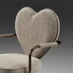 Интерьерное поворотное кожаное кресло Yulu Heart с оригинальной спинкой от LaLume
