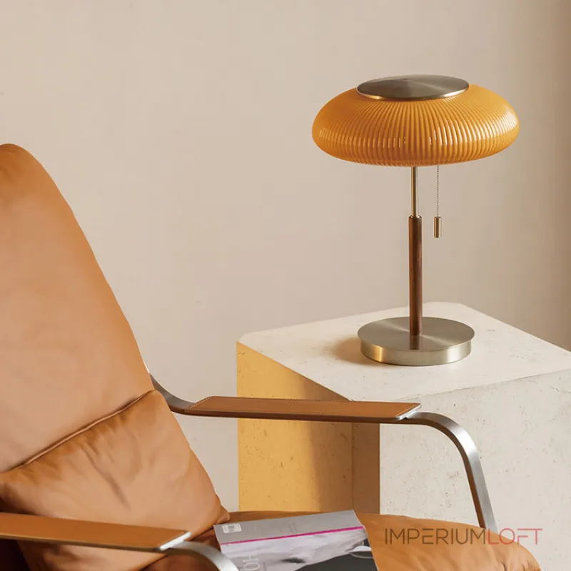 Настольная лампа Vintage Beam Orange с деревянной ножкой от Vinsa