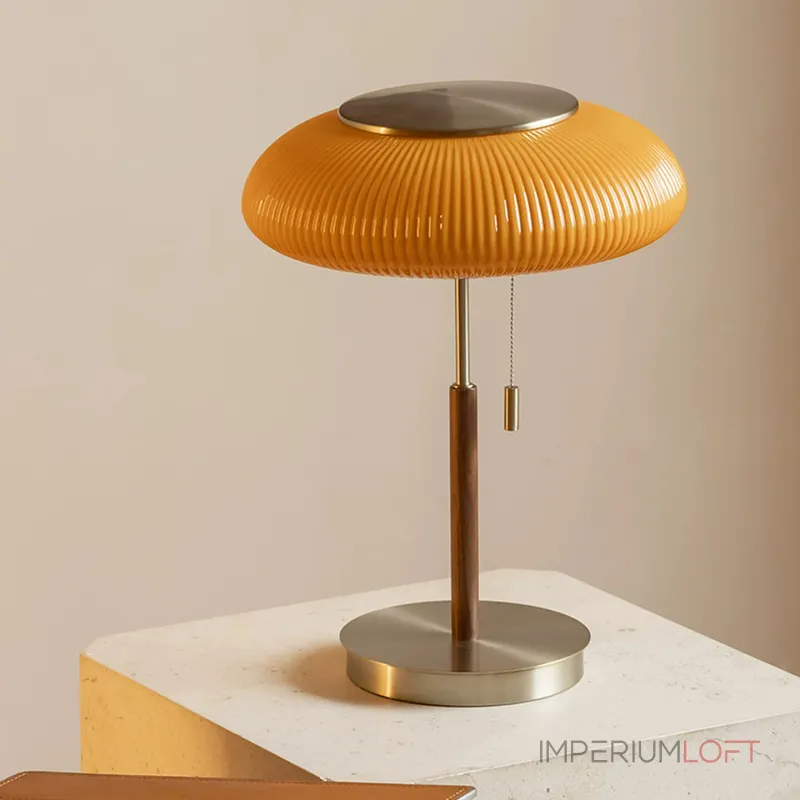 Настольная лампа Vintage Beam Orange с деревянной ножкой от Vinsa