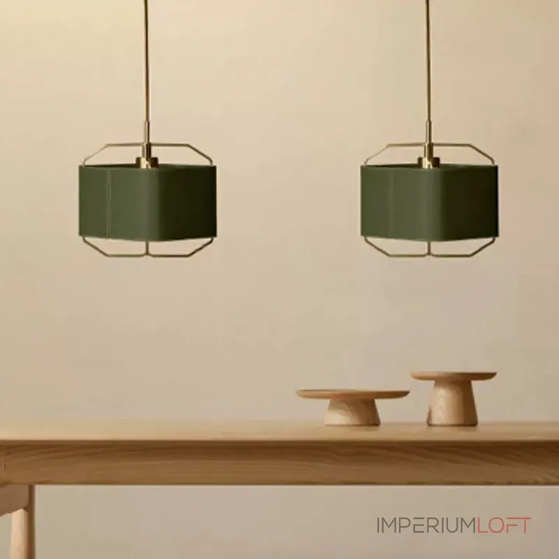 Подвесной светильник Ziilamp Skin Green с кожаным плафоном от Vinsa