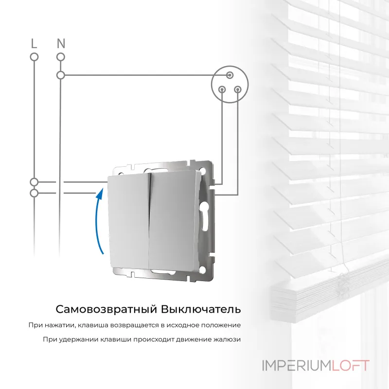 Выключатель двухклавишный с самовозвратом Werkel W1122406