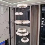 Подвесная люстра многоуровневая PETALS RING P6 с рассеивателем в форме цветочных лепестков 