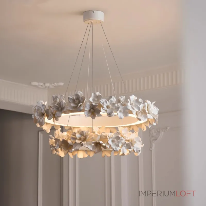 Подвесная люстра Numbo Flowers E P2 D90 D120 с цветочным декором плафона от Vinsa