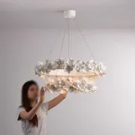 Подвесная люстра Numbo Flowers E P2 D90 D120 с цветочным декором плафона от Vinsa