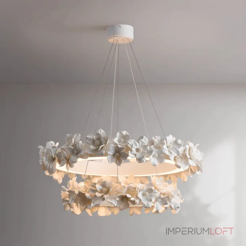 Подвесная люстра Numbo Flowers E P2 D90 D120 с цветочным декором плафона от Vinsa