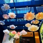 Подвесная люстра Silken Bloom A D120 с плафоном в форме цветка от Vinsa