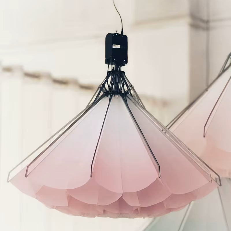 Подвесная люстра Silken Bloom В D100 с механизмом раскрытия с плафоном в форме цветка от Vinsa