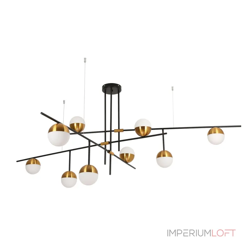 Люстра на штанге Kink Light Навия 07636-9,20 с шарами из стекла и металла от Kink Light