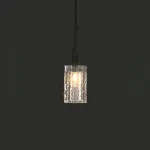Подвесной светильник VALDIS P1 Black с фактурным стеклянным плафоном