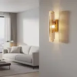 Настенный светильник Elegant Vein Gold H40 с фактурным стеклянным плафоном от Vinsa