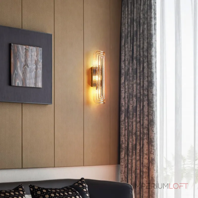 Настенный светильник Elegant Vein Gold H40 с фактурным стеклянным плафоном от Vinsa