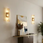 Настенный светильник Elegant Vein Gold H40 с фактурным стеклянным плафоном от Vinsa