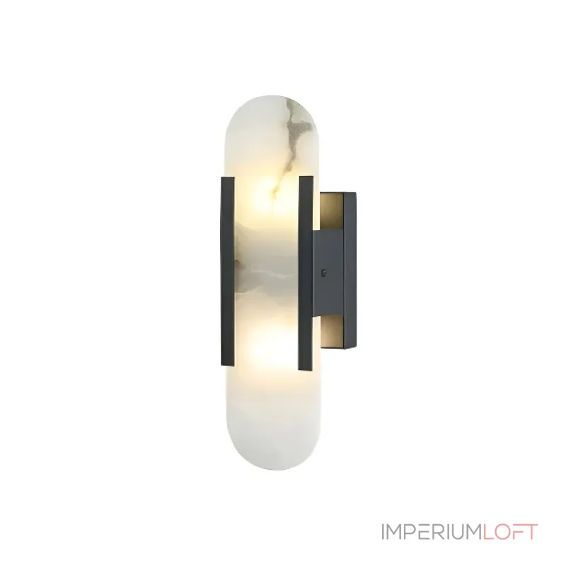 Бра MELANGE ELONGATED SCONCE Black с лаконичным плафоном
