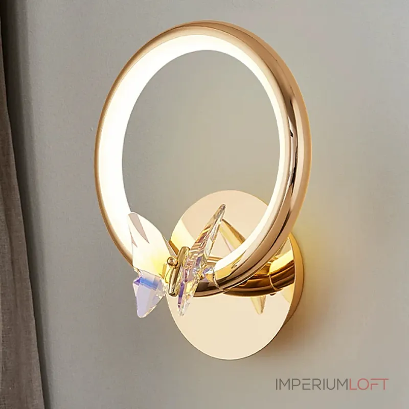 Настенный светильник Crystal Butterfly с хрустальными бабочками от Vinsa