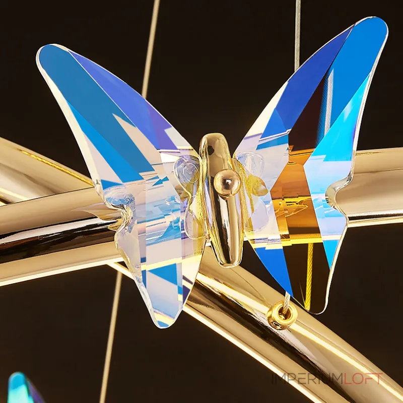 Подвесная люстра Crystal Butterfly P2 D40 D60 с хрустальными бабочками от Vinsa