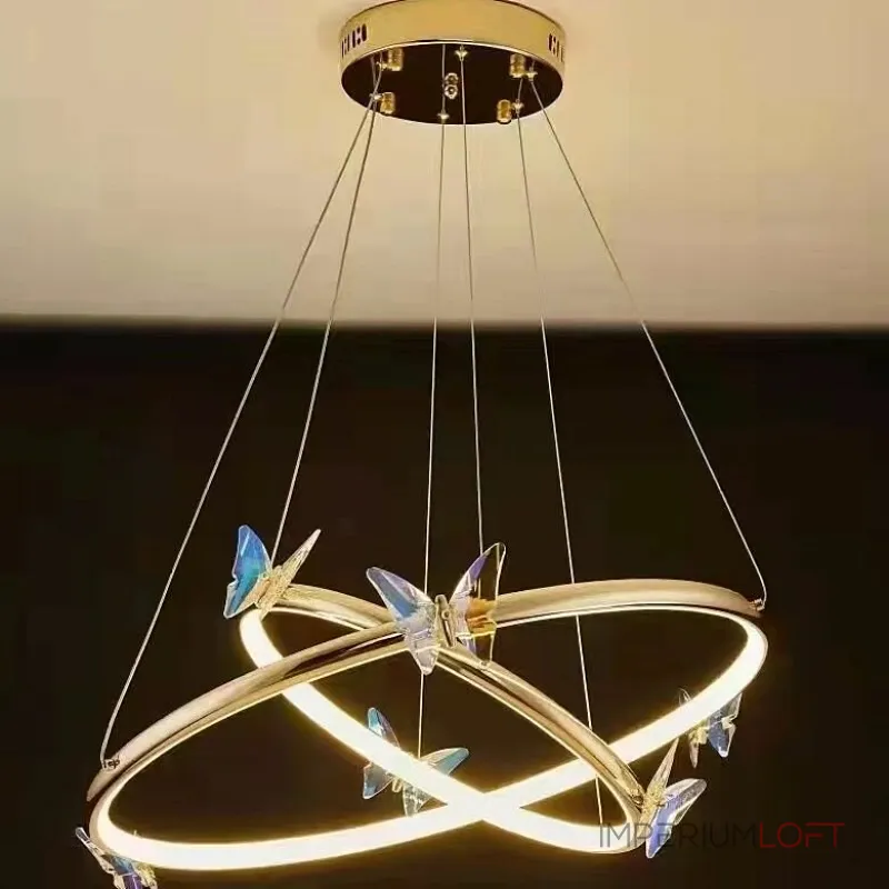 Подвесная люстра Crystal Butterfly P2 D40 D60 с хрустальными бабочками от Vinsa