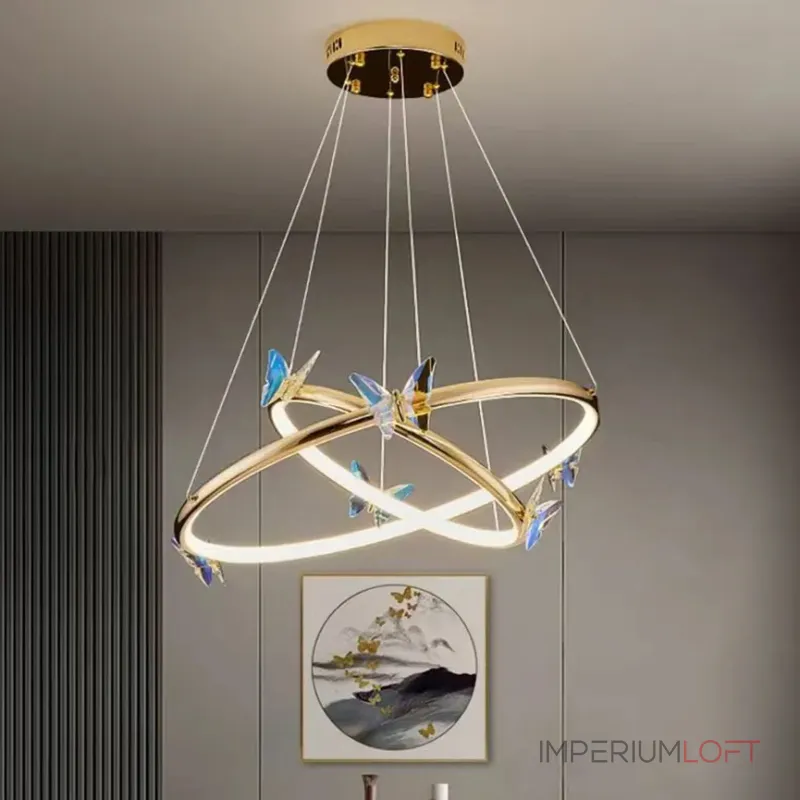 Подвесная люстра Crystal Butterfly P2 D40 D60 с хрустальными бабочками от Vinsa