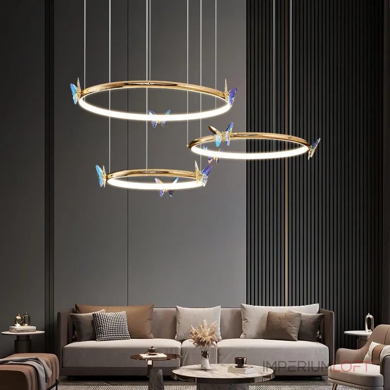 Подвесная люстра Crystal Butterfly P3 D40 D50 D60 с хрустальными бабочками от Vinsa