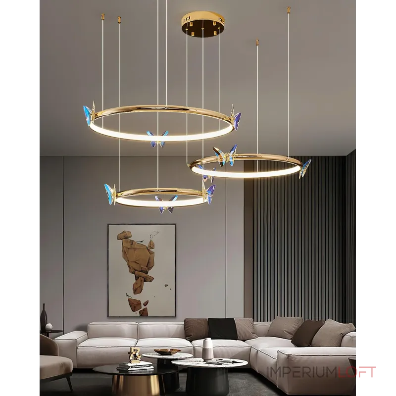 Подвесная люстра Crystal Butterfly P3 D40 D50 D60 с хрустальными бабочками от Vinsa