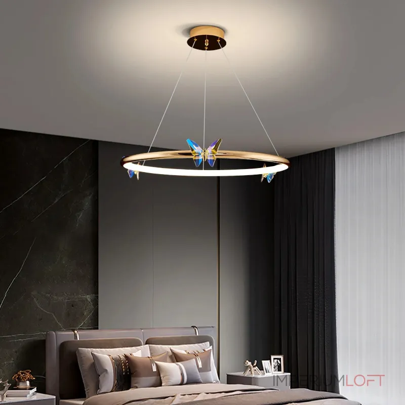 Подвесная люстра Crystal Butterfly D60 с хрустальными бабочками от Vinsa