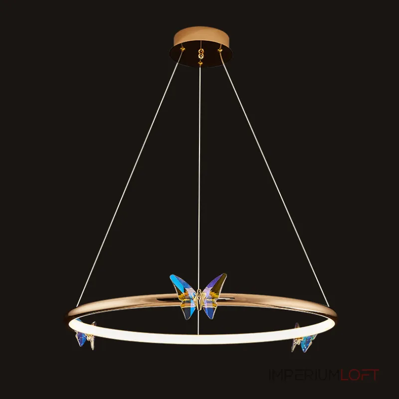 Подвесная люстра Crystal Butterfly D60 с хрустальными бабочками от Vinsa