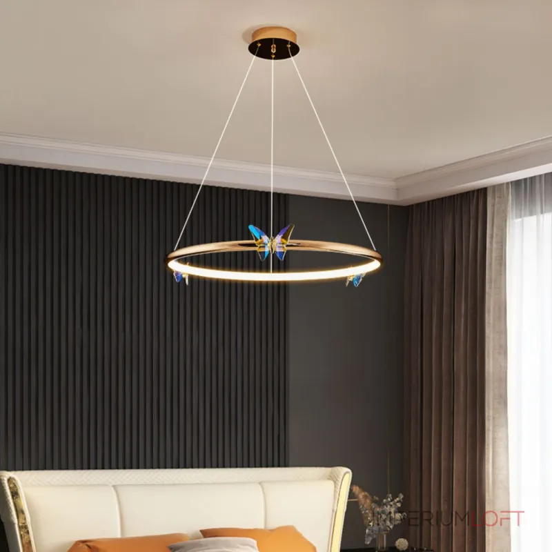 Подвесная люстра Crystal Butterfly D60 с хрустальными бабочками от Vinsa