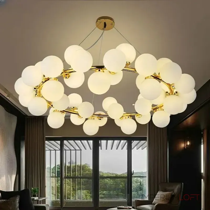 Подвесная люстра Milk Bubble Round Chandelier D100