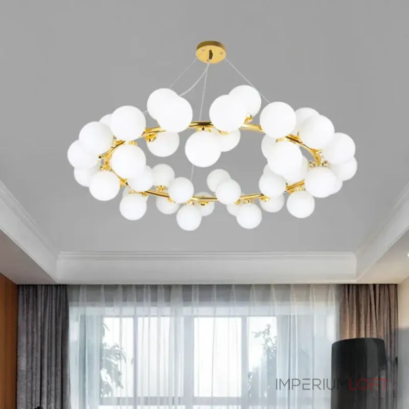 Подвесная люстра Milk Bubble Round Chandelier D100
