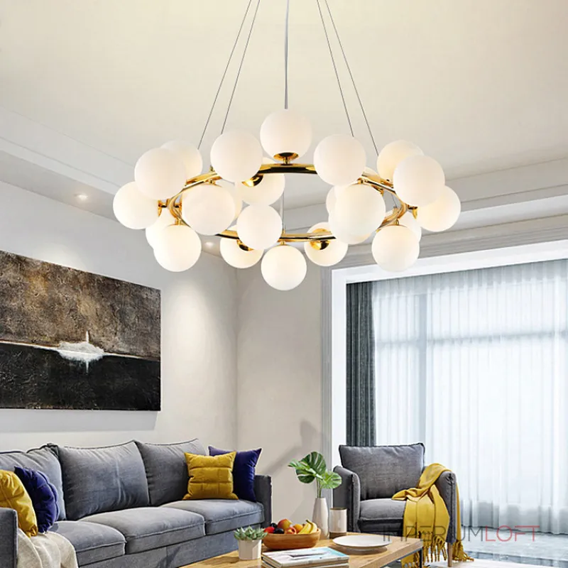 Подвесная люстра Milk Bubble Round Chandelier D70