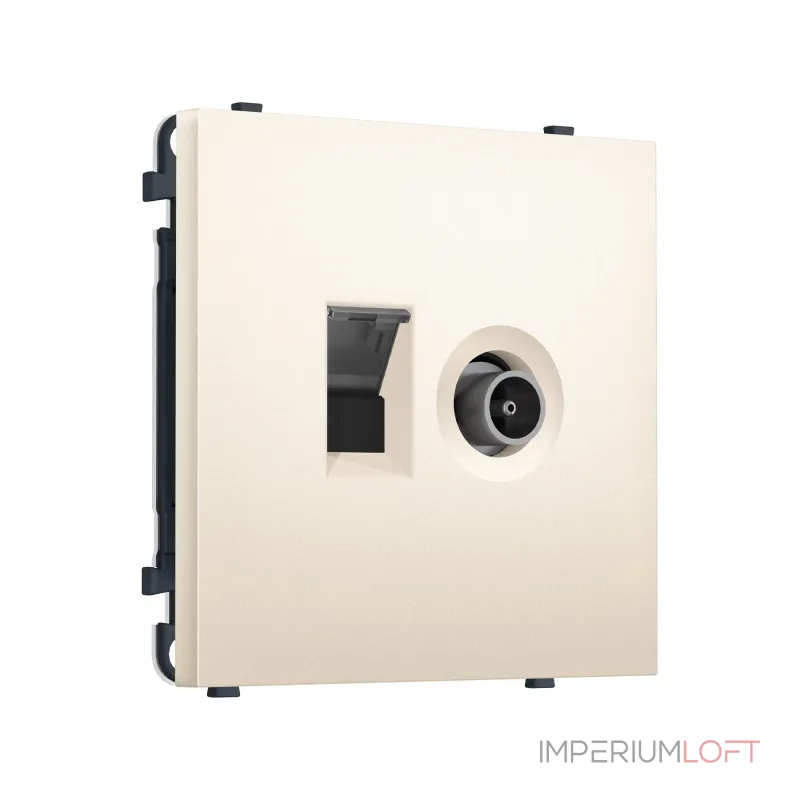 Комплект механизма розетки компьютерной + TV оконечной RJ-45 (8P8C) CAT6 Ambrella Volt SIGMA MS252510