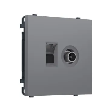 Комплект механизма розетки компьютерной + TV оконечной RJ-45 (8P8C) CAT6 Ambrella Volt SIGMA MS872510