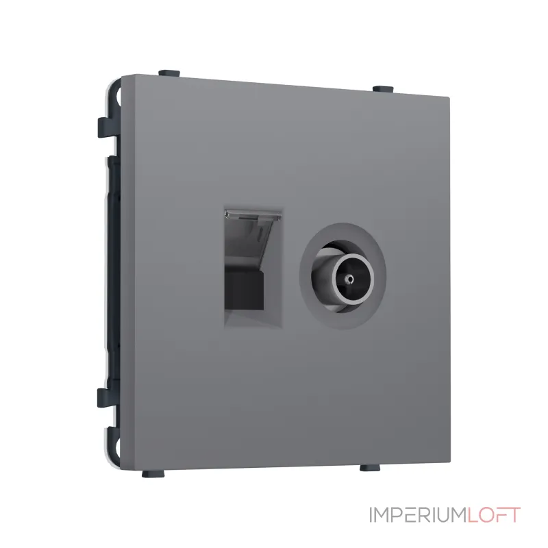 Комплект механизма розетки компьютерной + TV оконечной RJ-45 (8P8C) CAT6 Ambrella Volt SIGMA MS872510