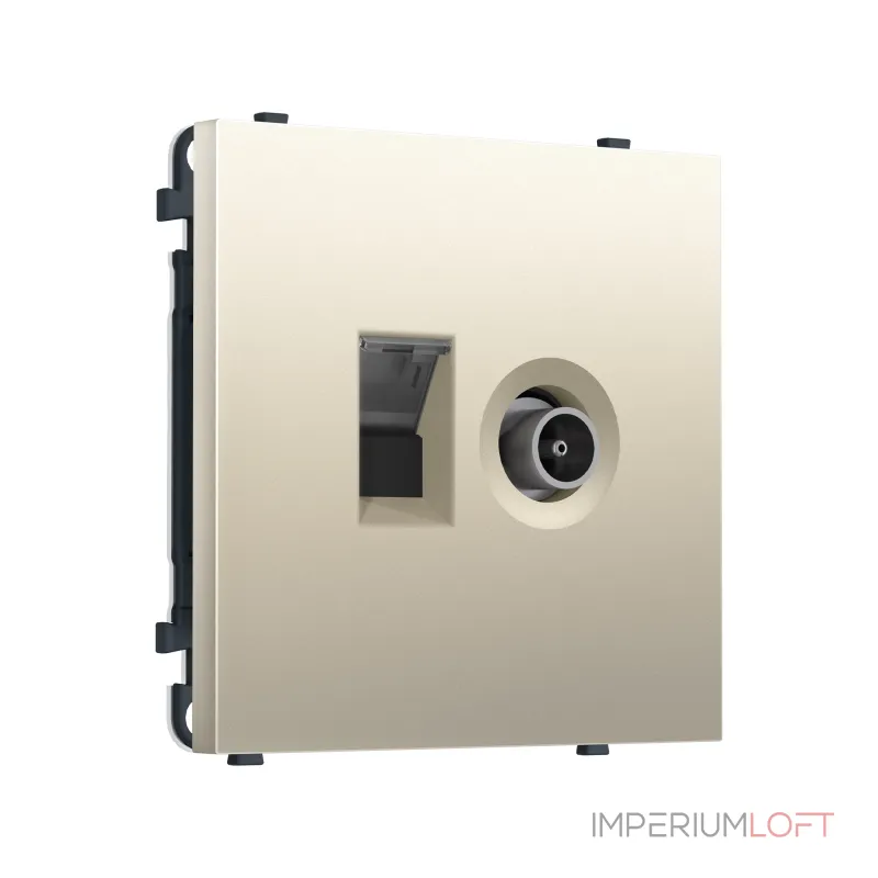 Комплект механизма розетки компьютерной + TV оконечной RJ-45 (8P8C) CAT6 Ambrella Volt SIGMA MS552510