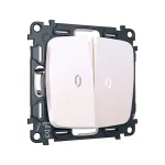 Комплект механизма 2-кл выключателя с самовозвратом с подсветкой 5600K Ambrella Volt OMEGA MO204055