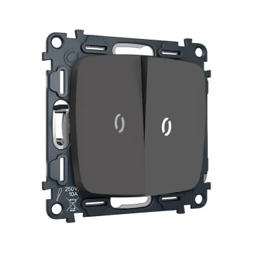 Комплект механизма 2-кл выключателя с самовозвратом с подсветкой 5600K Ambrella Volt OMEGA MO904055 Комплект механизма 2-кл выключателя с самовозвратом с подсветкой 5600K Ambrella Volt OMEGA MO904055