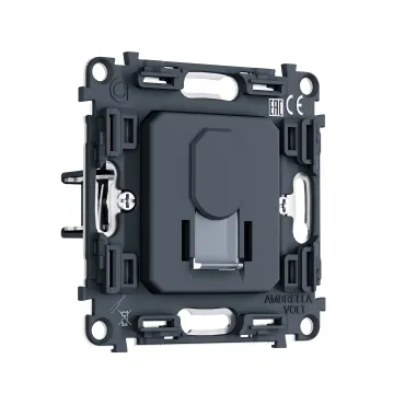 Механизм компьютерной розетки RJ-45 (8P8C) CAT6A 1000 Base-T экранированной с автоматической защитной шторкой Ambrella Volt VM PR185