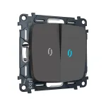Комплект механизма 2-кл выключателя с самовозвратом с подсветкой 10000K Ambrella Volt OMEGA MO904060