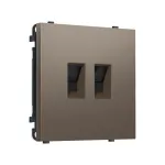 Комплект механизма компьютерной двойной розетки RJ-45 (8P8C) CAT6 с защитной шторкой Ambrella Volt SIGMA MS642110