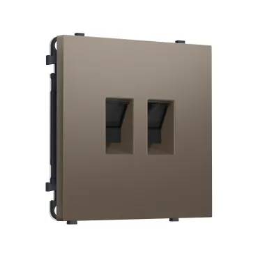 Комплект механизма компьютерной двойной розетки RJ-45 (8P8C) CAT6 с защитной шторкой Ambrella Volt SIGMA MS642110