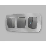 Комплект механизма 1-кл выключателя с самовозвратом с подсветкой 10000K Ambrella Volt OMEGA MO652060